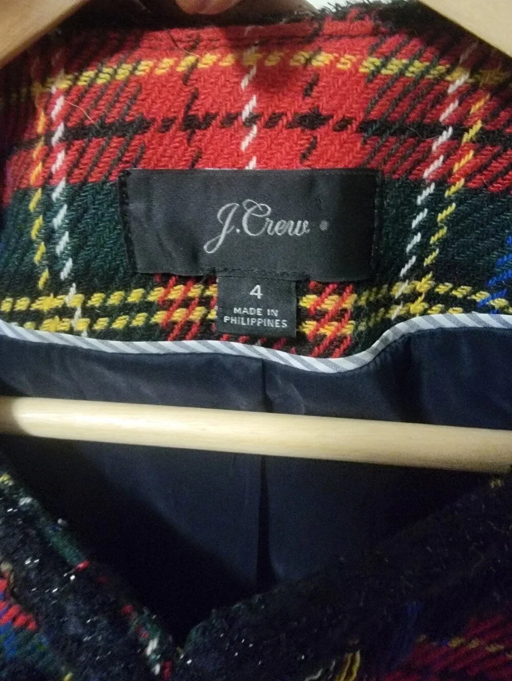 J. Crew Plaid Tweed Wool Blend Jacket Blazer